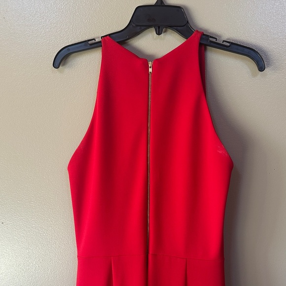 Chic Red Ruffled Prom Dress - Picture 5 of 8